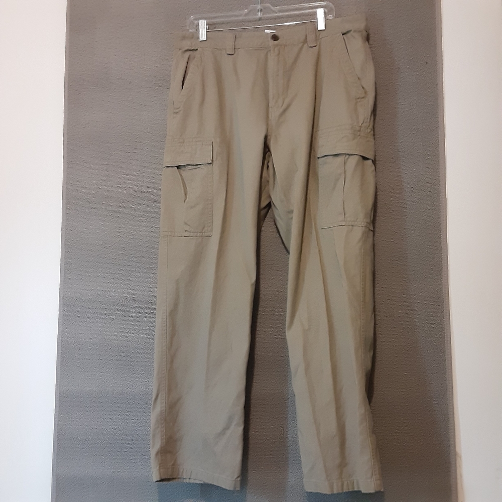 Chaps Mens Chinos Cargo Pants Khaki 36X32 Beige Tall Activewear Pockets 2366